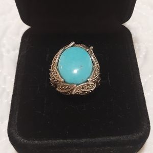 Turquoise & Sterling Silver Ring - Size 6